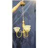Image 1 : Decorative Indoor Lighting Brushed Brass and Frosted Glass 18Diax20H+17H Chain