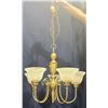 Image 1 : Decorative Indoor Lighting Brushed Brass and Frosted Glass 22Diax20.5H+62H Chain