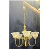 Image 2 : Decorative Indoor Lighting Brushed Brass and Frosted Glass 22Diax20.5H+62H Chain