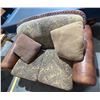 Image 2 : Floral Fabric and Leather Loveseat 62Lx39Dx36H seat height 17.5H