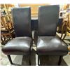 Image 1 : Pair of Black Leather Chairs 18Wx21.5Dx43H  seat height 19.5