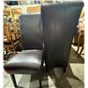 Image 3 : Pair of Black Leather Chairs 18Wx21.5Dx43H  seat height 19.5