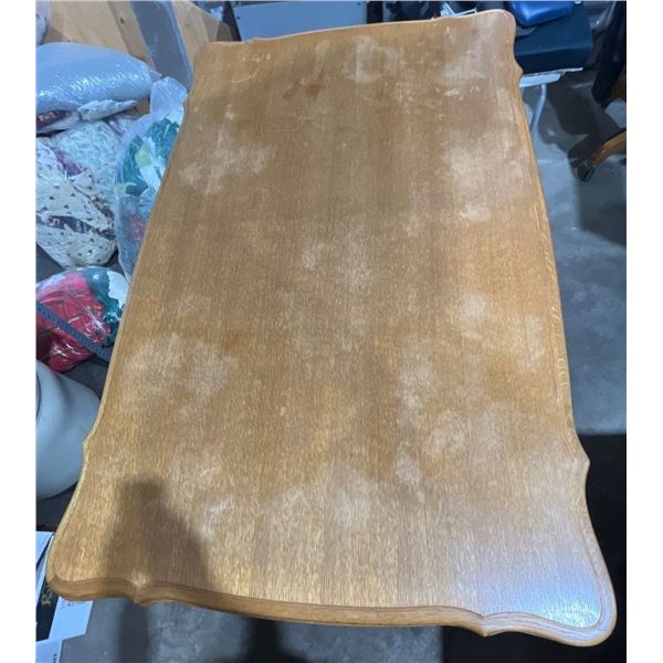 Hardwood Dining Set -Table 58Lx35Wx29.5H  with 2-18.5" leaves and 10 Leather Seat Chairs