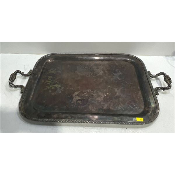 Large Silver Plated Serving Tray 26x15