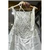 Image 4 : Vintage Satin & Lace Wedding Dress with Intricate Beading Size 12/14, comes with Veil
