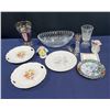 Image 1 : Decorative Crystal and China, Includes Vases, Bowl, Plate Candle Holder, etc.
