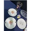 Image 2 : Decorative Crystal and China, Includes Vases, Bowl, Plate Candle Holder, etc.