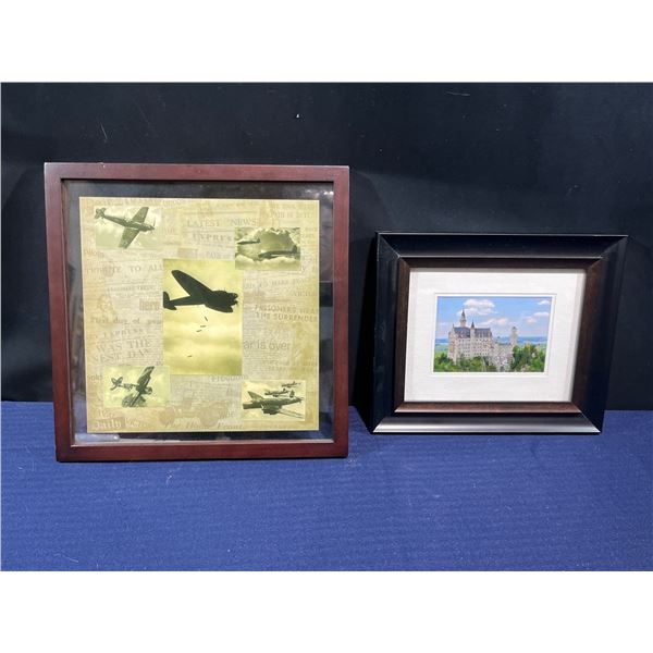 Decorative Wall - Art Airplane Collage & Castle, 12Wx12H & 7Wx5H
