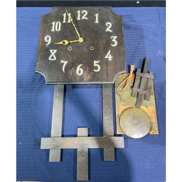 Wall Mounted Tail Clock, All pieces included may need some repairs