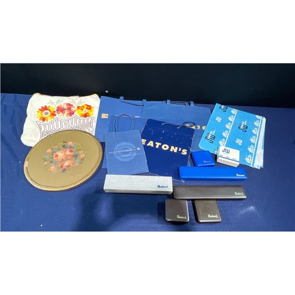 Vintage Bags and Boxes, Floral Painting included