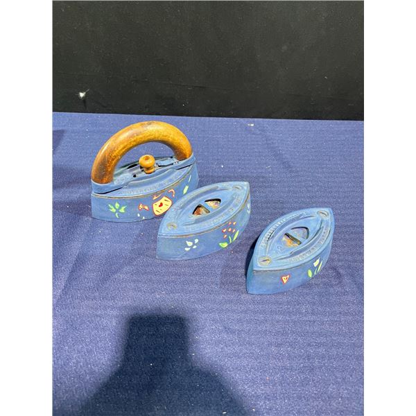 Set of Vintage Decorated Irons