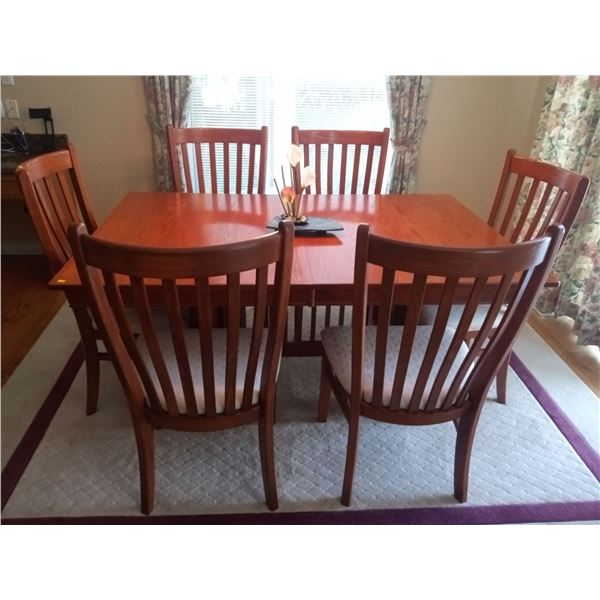 Oak Dinning Room Table Seats, 6 Chairs