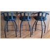 Image 1 : Three Leather and Steel Bar Chairs