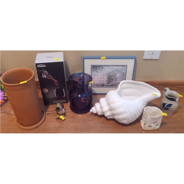 Collection of a Picture, Wine Glass and Themed Ceramics