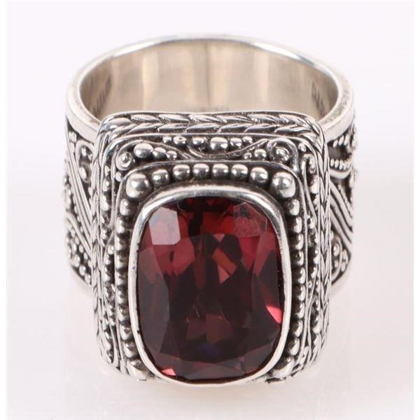 STERLING SILVER 13.0 X 9.0MM SPINEL LADIES RING