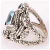 Image 2 : BLUE TOPAZ STERLING SILVER LADIES ORNATE RING