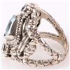 Image 3 : BLUE TOPAZ STERLING SILVER LADIES ORNATE RING