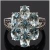 Image 1 : AQUAMARINE & TOPAZ STERLING SILVER LADIES RING