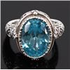 Image 1 : STERLING SILVER BLUE CUBIC ZIRCONIUM LADIES RING