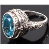 Image 3 : STERLING SILVER BLUE CUBIC ZIRCONIUM LADIES RING