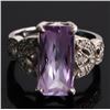 Image 1 : STERLING SILVER PURPLE CUBIC ZIRCONIUM RING