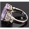 Image 2 : STERLING SILVER PURPLE CUBIC ZIRCONIUM RING