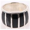 Image 3 : BLACK ONYX STERLING SILVER LADIES RINGS - (6)