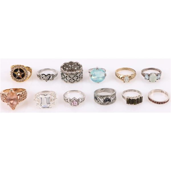 STERLING SILVER ASSORTED COLLECTIBLE LADIES RINGS