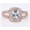 Image 1 : ~2.0CT AQUAMARINE & DIAMOND 10K ROSE GOLD RING