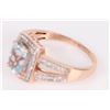 Image 2 : ~2.0CT AQUAMARINE & DIAMOND 10K ROSE GOLD RING