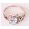 Image 5 : ~2.0CT AQUAMARINE & DIAMOND 10K ROSE GOLD RING