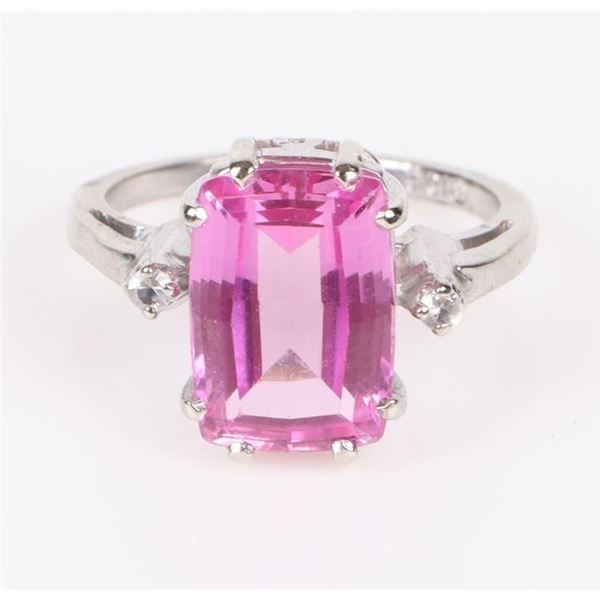 3.0CT PINK SAPPHIRE 10K GOLD LADIES RING