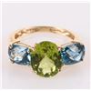Image 1 : 10K YELLOW GOLD PERIDOT TOPAZ LADIES RING