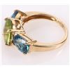 Image 2 : 10K YELLOW GOLD PERIDOT TOPAZ LADIES RING