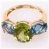 Image 3 : 10K YELLOW GOLD PERIDOT TOPAZ LADIES RING