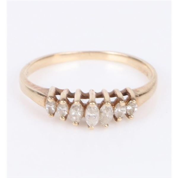 10K YELLOW GOLD MARQUISE CUT DIAMOND RING