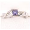 Image 3 : 14K WHITE GOLD WHITE SAPPHIRE CZ LADIES RING