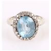 Image 1 : TOPAZ DIAMOND 14K WHITE GOLD LADIES RING