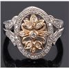 Image 1 : 14K WHITE & YELLOW GOLD DIAMOND LADIES RING