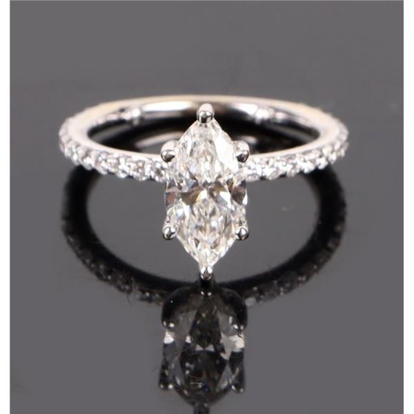 1.07CT VS1 DIAMOND 14K WHITE GOLD RING W/ COA