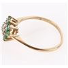 Image 2 : 14K YELLOW GOLD HEART DIAMOND EMERALD RING