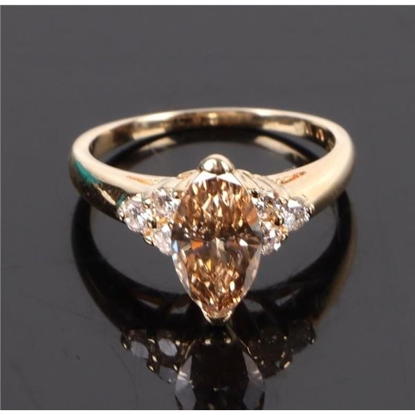 ~0.90CTW NATURAL BROWN DIAMOND 14K GOLD MARQUIS