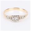 Image 1 : 14K YELLOW GOLD ROUND CUT DIAMOND RING