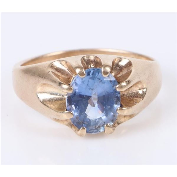 ~2.0CT SAPPHIRE 10K GOLD MEN'S RING