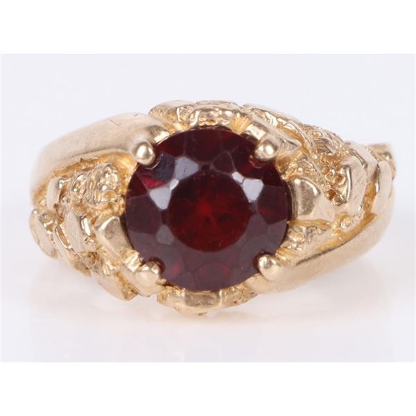 11.8 GRAM 10K GOLD MEN'S RING W/ 4CT GEMSTONE