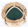 Image 3 : 14K GOLD MALACHITE ROUND CABOCHON RING