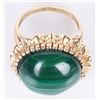 Image 5 : 14K GOLD MALACHITE ROUND CABOCHON RING