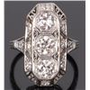 Image 1 : ANTIQUE PLATINUM ART DECO 3-DIAMOND LADIES RING