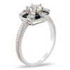 Image 2 : 0.65CT DIAMOND 0.32CTW BLUE SAPPHIRE PLATINUM RING
