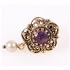 Image 2 : ANTIQUE PURPLE SAPPHIRE 14K YELLOW GOLD EARRINGS